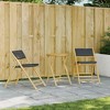 vidaXL 3-Piece Bistro Set Foldable with Dark Grey Bamboo Cushion - 2 of 4
