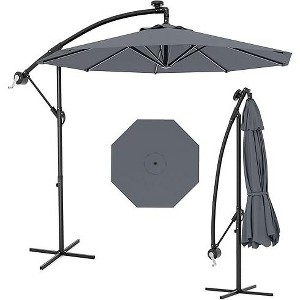 10ft Offset Patio Umbrella - 360° Rotation & Easy Tilt Cantilever Design, Windproof Round Canopy for Poolside/Backyard/Garden - 1 of 4