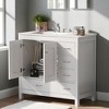 36" Bathroom Vanity with Ceramic Sink, Solid Wood Frame, 2 Soft Close Doors, 5 Storage Drawers, Freestanding Cabinet Combo - 4 of 4