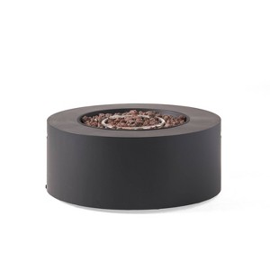 Wellington Outdoor 40000 BTU Circular Fire Pit Dark Gray - Christopher Knight Home - 1 of 4