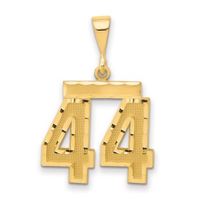 Black Bow Jewelry 14K Yellow Gold, Varsity Collection, Medium D/C Pendant Number 44