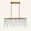 PAKOKULA Modern 5-Lights Gold Rectangular Linear Chandelier with Crystal Glass Shade for Kitchen Island - 4 of 4