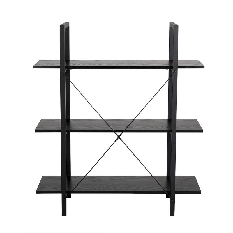 Modern Industry Metal/Wooden 3 Tier Bookcase with Shelves - Glitzhome, 5 of 9