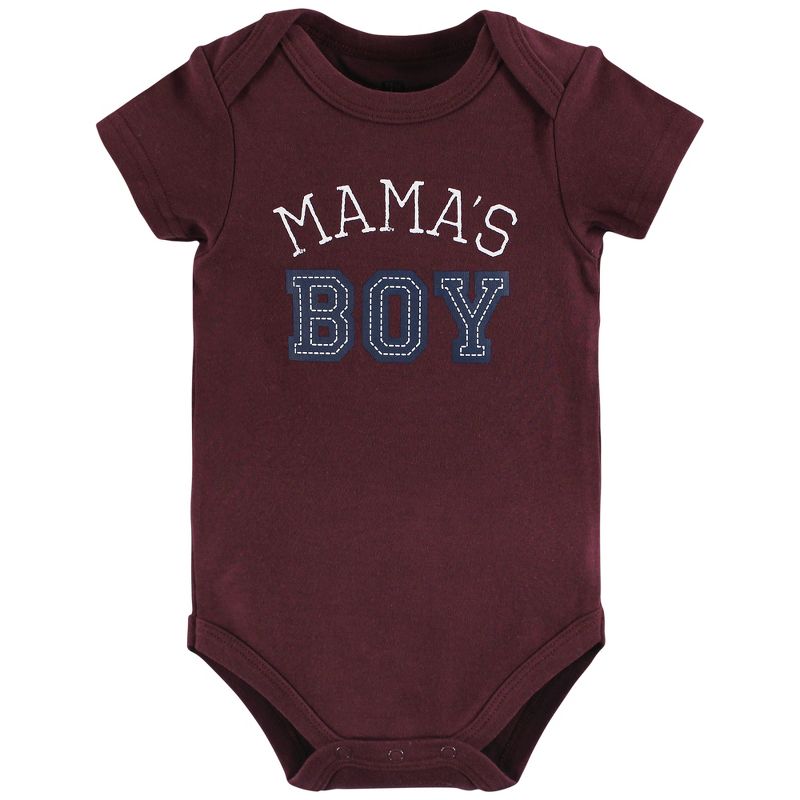 Hudson Baby Infant Boy Cotton Bodysuits, Mamas Boy, 3 of 6