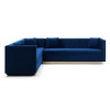 Luxurious 100.8 Velvet Upholstered L-Shaped Corner Sectional Sofa with Vertical Channel Tufting, Gold Base, and 4 Pillows - 3 of 4