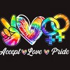 Adult Design By Humans Accept Love LGBTQIA+ Pride Tie Dye Rainbow By HARGOOT-Shirt - 2 of 2