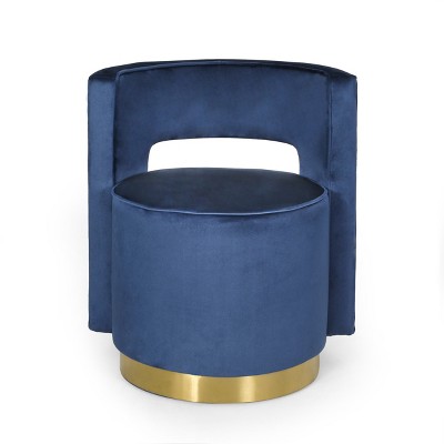 GDFStudio Freas Modern Open Back Velvet Swivel Club Chair