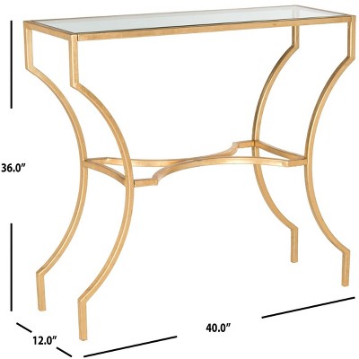 Alphonse Gold Leaf Iron and Glass Console Table