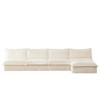 NicBex Couches for Living Room L-Shaped 4 Seater Deep Seat Armless Sofa Free Combination Corduroy Upholstered Slipcovered Sofa with Ottoman, Cream - 4 of 4