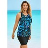 Swim 365 Women's Plus Size Longer-Length Racerback Tankini Top - 4 of 4