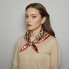 Anna-Kaci Women's Leopard Print Square Scarf with Contrast Border Satin Feel Lightweight Neck Accessory - 2 of 4