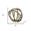 HomeRoots 7" Bronze Cast Iron Decorative Orb Tabletop Sculpture - 3 of 4