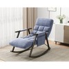 Lyngins Folding Nursery Rocking Chair,Glider Rocking Chair with Adjustable Backrest and Footrest,Accent Chair for Bedroom,Living Room - 3 of 4