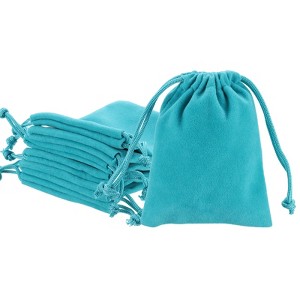 Unique Bargains Mini Smooth Soft Christmas Satin Bags with Drawstring 20 Pcs - 1 of 4