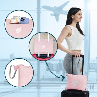 Light Pink Microfleece Travel Blanket and Pillow Set