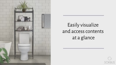 Black Steel 3-Tier Over-the-Toilet Storage Shelf