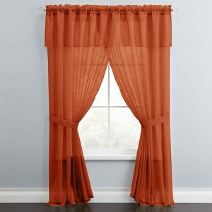 BrylaneHome BH Studio Sheer Voile 5 Piece One-Rod Curtain Set - 1 of 4