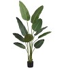 Monarch Specialties Artificial Plant 60 inch Tall Bird Of Paradise Tree Indoor Faux Fake Floor Greenery Potted Decorative Green Leaves Black Pot - 2 of 4