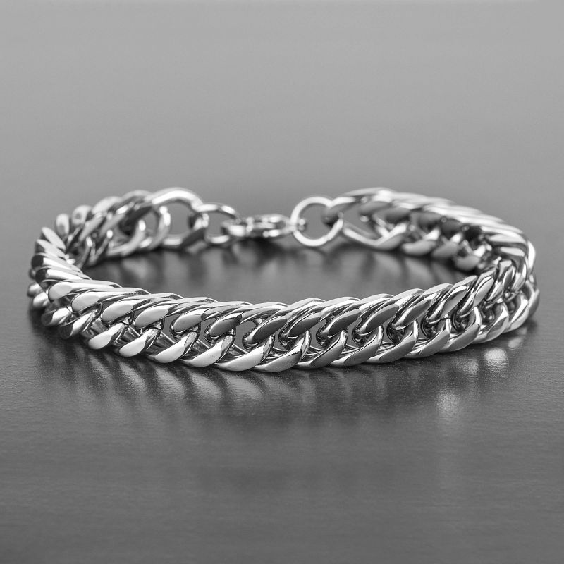 Men's West Coast Jewelry Stainless Steel Curb Link Chain Bracelet (8"), 3 of 4