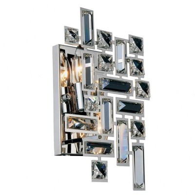Elegant Lighting Picasso 2 light Chrome Wall Sconce Clear Royal Cut Crystal