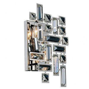 Elegant Lighting Picasso 2 light Chrome Wall Sconce Clear Royal Cut Crystal - 1 of 4