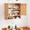 Tangkula Bathroom Wall Cabinet with Adjustable Shelves Open Cube 2 PE Rattan Doors for Over Toilet Wall Mounted Medicine Cabinet Natural - 4 of 4