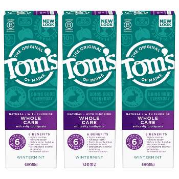 Tom's of Maine Whole Care Wintermint Toothpaste - 3pk/4oz