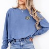 Football Sparkles Distressed - Women's Garment Dyed Long Sleeve Graphic T-Shirt - 2 of 4