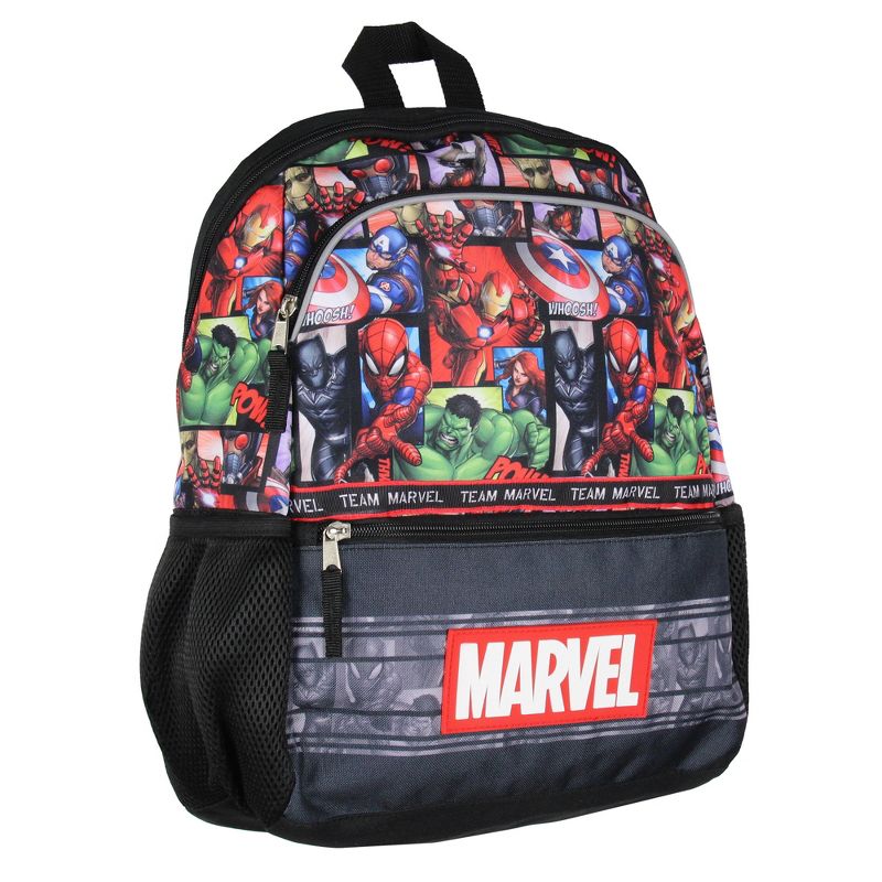 Avengers Spider-Man Captain America Hulk 16" Book Bag School Travel Backpack Multicoloured, 1 of 6