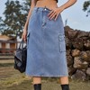 Cargo Skirt for Women's Y2K Adjustable Casual A-Line Midi Jean Skirt - 2 of 4