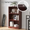 ORRD 3-Shelf Wood Bookcase Freestanding | Adjustable Shelves Storage Organizer for Home Office, Mahogany - 3 of 4
