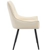 Sapphtopaz Modern Dining Chairs Set with PU Tufted Thick Upholstered Armchair with Black Sanded Legs Living Room Chairs for Dining Room - 3 of 4