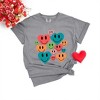 Simply Sage Market Women's Distressed Smiley Hearts Short Sleeve Garment Dyed Tee - 3 of 4