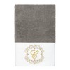 Linum Home Textiles 100% Turkish Cotton MONICA Gold Thread 3PC Embellished Towel Set - 3 of 4