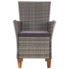 vidaXL Patio Chairs 2 pcs with Cushions Poly Rattan Gray - 3 of 4