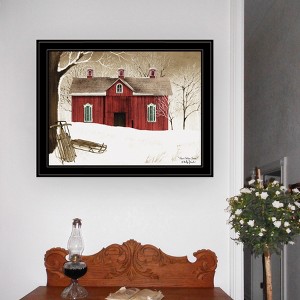 AZL1 Life Concept Wall Art New Fallen Snow Printed Framed Print Ready To Hang Modern for Living Room Bedroom Farmhouse, Black, 28"*2"*24" - 1 of 4