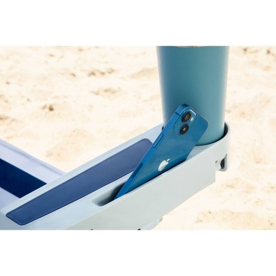 Bold Stripe Aluminum Frame Reclining Beach Chair with Headrest