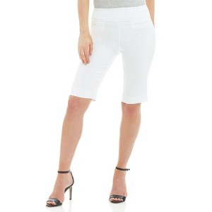 Rekucci Women's Ease into Comfort Pull-On Modern City Shorts – Chic Office to Casual Style with Wide Waistband - 1 of 4