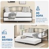 Twin Metal Daybed with Trundle and Heavy-Duty Steel Slat Platform, Space-Saving Sofa Bed for Living Room, Bedroom and Guest Room - 3 of 4