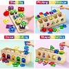 4-in-1 Wooden Sorting and Stacking Toy Box with Shape Sorter and Fishing Game for Ages 3+ - 2 of 4