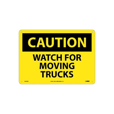 National Marker Caution Signs; Watch For Moving Trucks 10x14 .040 ...