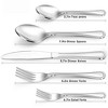 20-Piece Silverware Set – Contemporary Stainless Steel Flatware with Polished Mirror Finish, Includes 4 Place Settings & Serving Pieces - 2 of 4