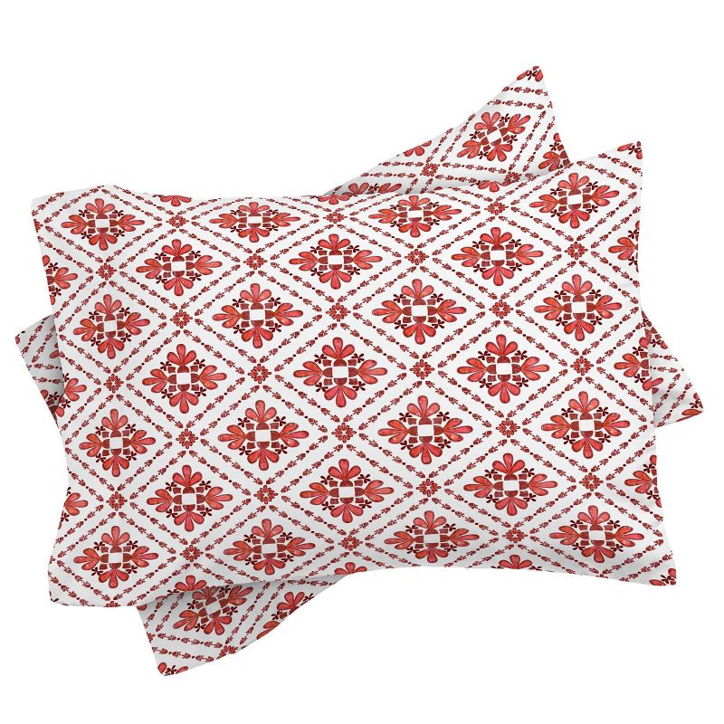 Queen/Full Schatzi Brown Boho Tile Comforter Set Red - Deny Designs, 4 of 9