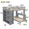Sapphtopaz Wood Bunk Bed with Dismountable Lower Bed&Desk Versatile Bed Frame with Built-in Shelves&Wardrobe, Loft Bed for Teens - 3 of 4