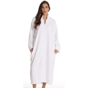 Just Love Womens Plush Zipper Lounger Solid Robe | Long Bathrobe Duster - 1 of 2