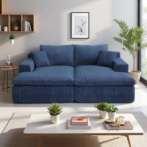 87" Oversized Sectional Sofa Bed with Double Lounge Chaise - 1 of 4