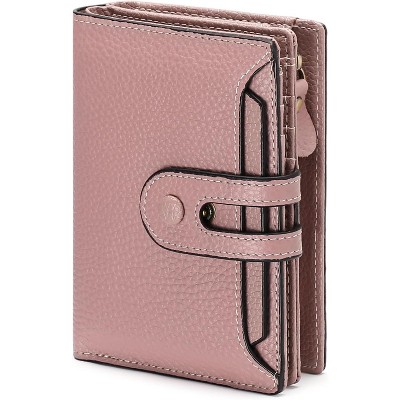 BEAFUP Small Wallet for Women,Rfid Blocking Genuine Leather Bifold Wallet Holder for Women with Zipper Coin Pocket 2 ID Windows