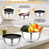 Itopfox 7-Piece Stainless Steel Mixing Bowls with Lids, Nesting Salad Bowls for Kitchen Cooking, Baking, Prepping and Serving Food, Dishwasher Safe - 4 of 4