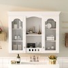 Vynxaria White Wall-Mounted Medicine Cabinet with Glass Doors and Adjustable Shelves - 2 of 4