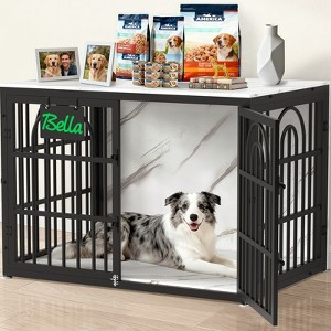 JOEJOY Large Decorative Pet Dog Crate Table Furniture,Multi-Size Dog Cage House,Three-Sided Access Doors,Thickened Wooden Dog Kennel - 1 of 4